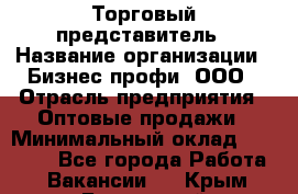 Торговый представитель › Название организации ­ Бизнес профи, ООО › Отрасль предприятия ­ Оптовые продажи › Минимальный оклад ­ 33 000 - Все города Работа » Вакансии   . Крым,Бахчисарай